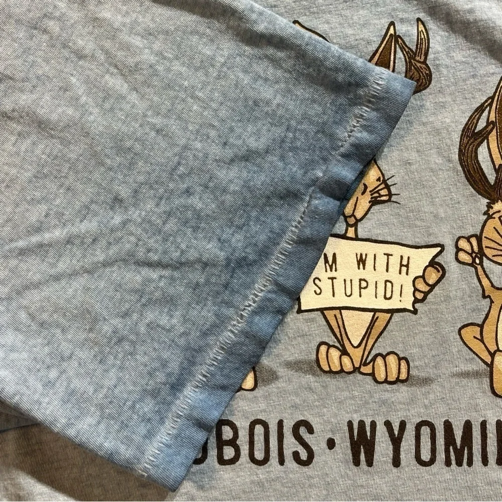 Wyoming single stitch animal nature rabbit t shirt color is blue - Picture 5 of 6